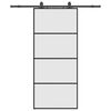 vidaXL Drsna vrata z opremo črna 90x205 cm ESG steklo