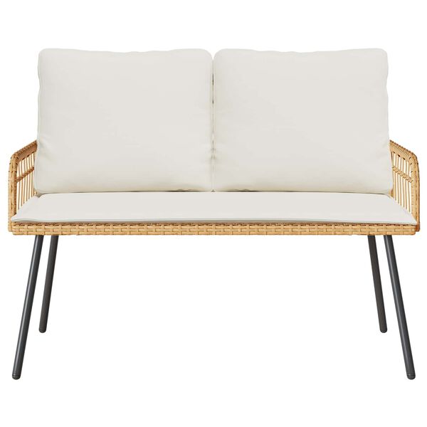 vidaXL Vrtna klop z blazino Rjava 114 x 64 x 78cm Kovina