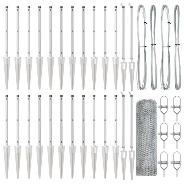 vidaXL Steber ograje. srebrna 50 x 0,5 m (13 mm mreža) Jeklo