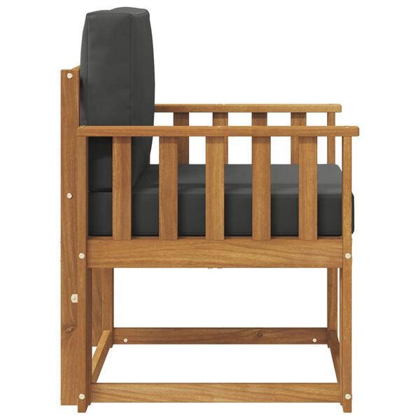 vidaXL Zunanji kavč Masivno akacijevo les in poliester Naravna