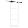 vidaXL Drsna vrata Bela 83 x 211 cm Trden borov les in steklo