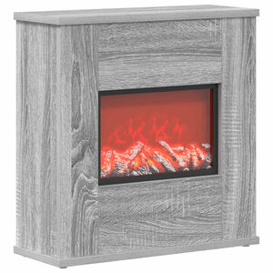 vidaXL Električni kamin Siva Sonoma 47 x 18 x 48 cm Inženirski les