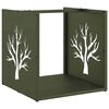 vidaXL Stojalo za drva olivno zelena 40x40x40 cm hladno valjano jeklo