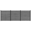 vidaXL Komplet ograj 526 x 186 cm WPC in aluminij Siva