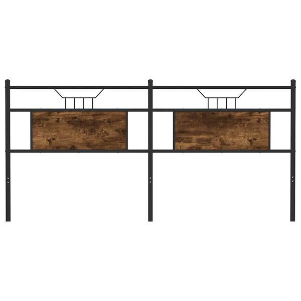 vidaXL Nadomestno vzglavje dimljeni hrast 180cm inženirski les in jeklo