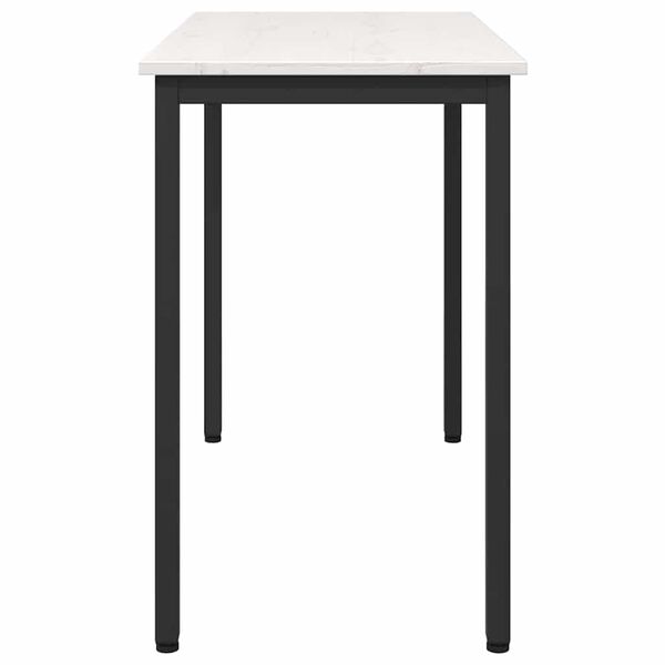 vidaXL miza Bela 100 x 50 x 77 cm Inženirski les in jeklo