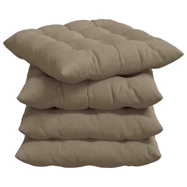 vidaXL Sedežne blazine 4 pcs Taupe 40 x 40 x 6 cm Mikrofibra