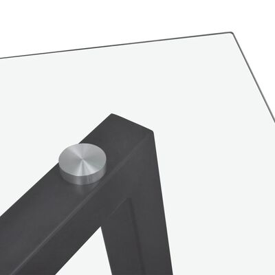 vidaXL Jedilna miza s stekleno površino in črnimi nogami