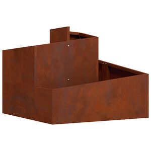 vidaXL Vrtni lonček Rjav 60 x 60 x 50 cm Vremensko odporno jeklo