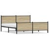vidaXL Kovinski posteljni okvir brez vzmetnice sonoma hrast 180x200 cm