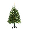 vidaXL Umetna osvetljena novoletna jelka z bunkicami 120 cm zelena