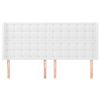 vidaXL Vzglavje z ušesi belo 203x16x118/128 cm umetno usnje