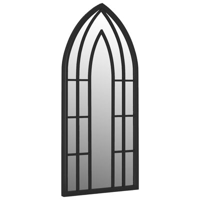 vidaXL Vrtno ogledalo črno 70x30 cm železno za zunanjo uporabo