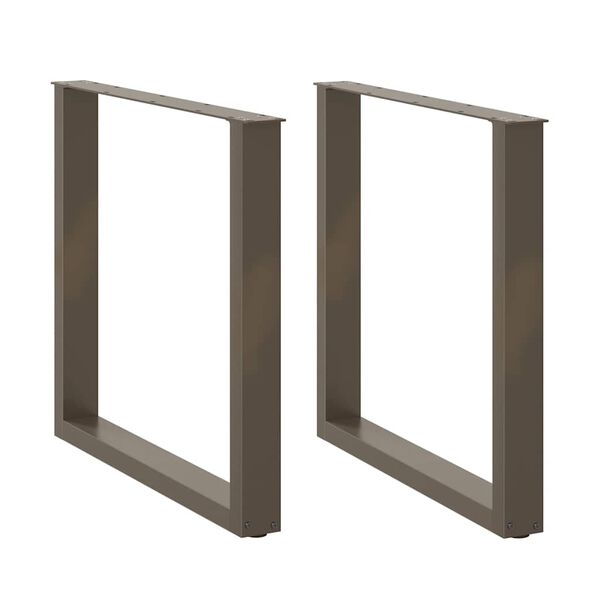 vidaXL Noge za jedilno mizo v obliki črke U, 2 kosa, naravno jeklo, 90 x (72-73) cm, jeklo