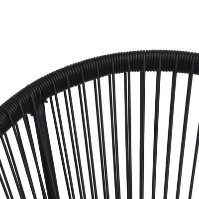 vidaXL Vrtni stol okrogel 2 kosa PVC ratan črne barve