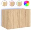 vidaXL Stenska TV omarica z LED lučkami sonoma hrast 60x35x41 cm