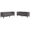 vidaXL vidaXL Komplet Chesterfield kavčev 2-delna sivo umetno usnje