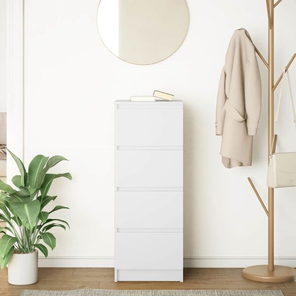 vidaXL Komoda bela 37,5x35x99 cm inženirski les