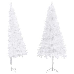 vidaXL Kotna umetna novoletna jelka bela 240 cm PVC