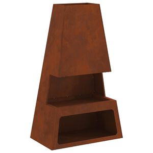 vidaXL Ogenj Rjava 60 x 35 x 100 cm Vremensko odporno jeklo
