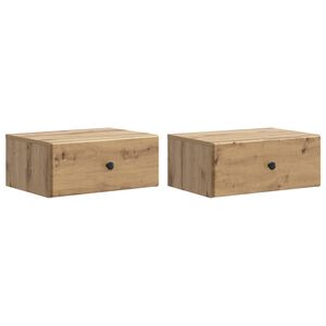 vidaXL Stenski nočni omarici 2 pcs Artisan hrast 49 x 34,5 x 20 cm