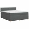 vidaXL Postelja boxspring z vzmetnico Temno siva 140 x 200 cm Blago