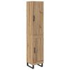 vidaXL Visok predalnik Umetni hrast 34,5 x 34 x 180 cm Inženirski les