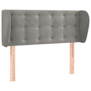 vidaXL Vzglavje z u&scaron;esi svetlo sivo 83x23x78/88 cm žamet