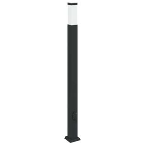vidaXL Stebriček z vtičnico 110 cm črne barve IP44