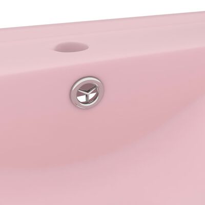 vidaXL Razkošen umivalnik z luknjo mat roza 60x46 cm keramičen