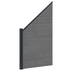 vidaXL Komplet ograj 95 x 180 cm WPC in aluminij Siva