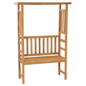 vidaXL Vrtna klop s pergolo 115 cm trdna tikovina