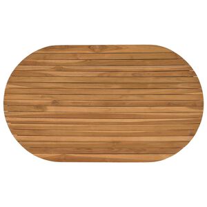 vidaXL Nepremična povr&scaron;ina 120 x 70 x 3,5 cm Ovalna Trden tikov les