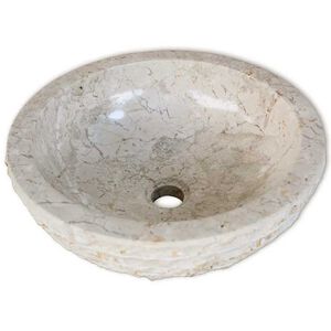 vidaXL Umivalnik marmor 40 cm krem