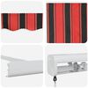 vidaXL Retraktilna tenda Rdeča in črna 350 x 250 cm Tkanina in kovina