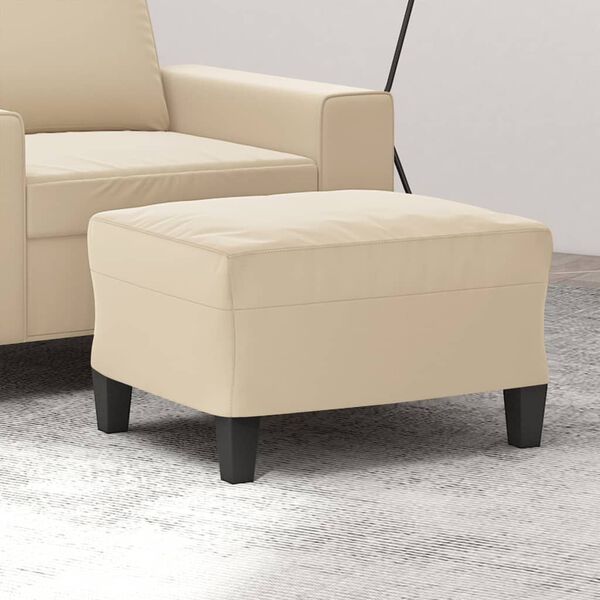 vidaXL Stolček za noge krem 60x50x41 cm tkanina iz mikrovlaken