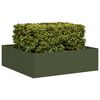 vidaXL Sadilnik olivno zelena 100x100x30 cm Jeklo