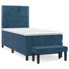 vidaXL Box spring postelja z vzmetnico temno modra 80x200 cm žamet
