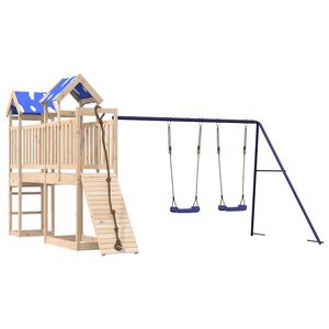 vidaXL Zunanje igralo trdna borovina