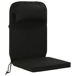 vidaXL Blazina za sončno ležalnik 100% poliester Črna 55 x 124 x 5 cm