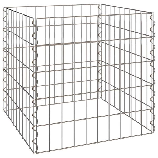 vidaXL Kompostnik Siva Jeklo