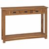 vidaXL Konzolna miza Naravna 110 x 30 x 80 cm Trden tikov les