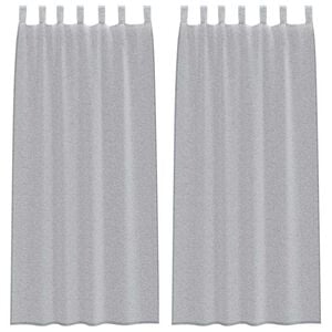 vidaXL Voile zavesa z zavesami 2 pcs Temno siva 225 x 140 cm Poliester