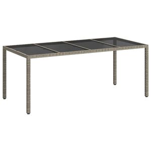 vidaXL Vrtna miza Siva 190 x 90 x 75 cm poli ratan