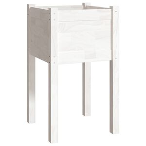 vidaXL Vrtno cvetlično korito belo 40x40x70 cm trdna borovina
