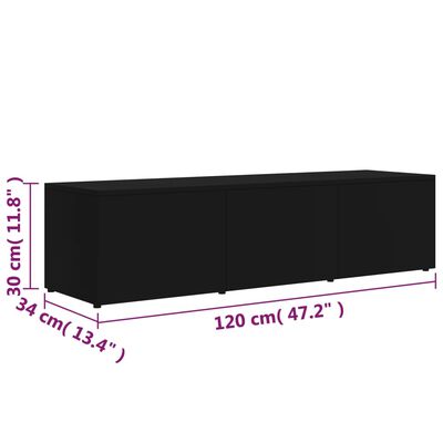 vidaXL TV omarica črna 120x34x30 cm iverna plošča