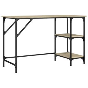 vidaXL Pisalna miza sonoma hrast 120x50x75 cm kovina in inženirski les