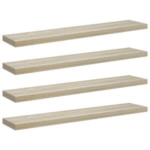 vidaXL Stenske police 4 kosi barva hrasta 120x23,5x3,8 cm MDF