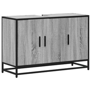 vidaXL Kopalni&scaron;ka omarica siva sonoma 90x33x60 cm inženirski les