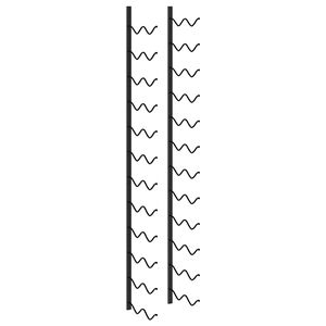 vidaXL Stensko stojalo za vino za 24 steklenic črno železo